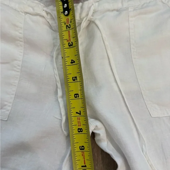 Juicy Couture Vintage Y2K White Linen Pants Low Rise Wide Leg Drawstring Small - Picture 9 of 9
